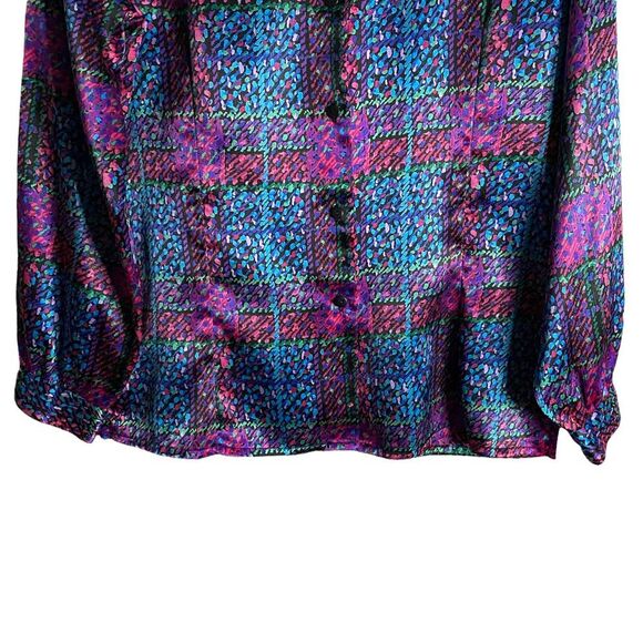 Alia Women’s Patterned Button Down Sleeve Blouse - Picture 3 of 7